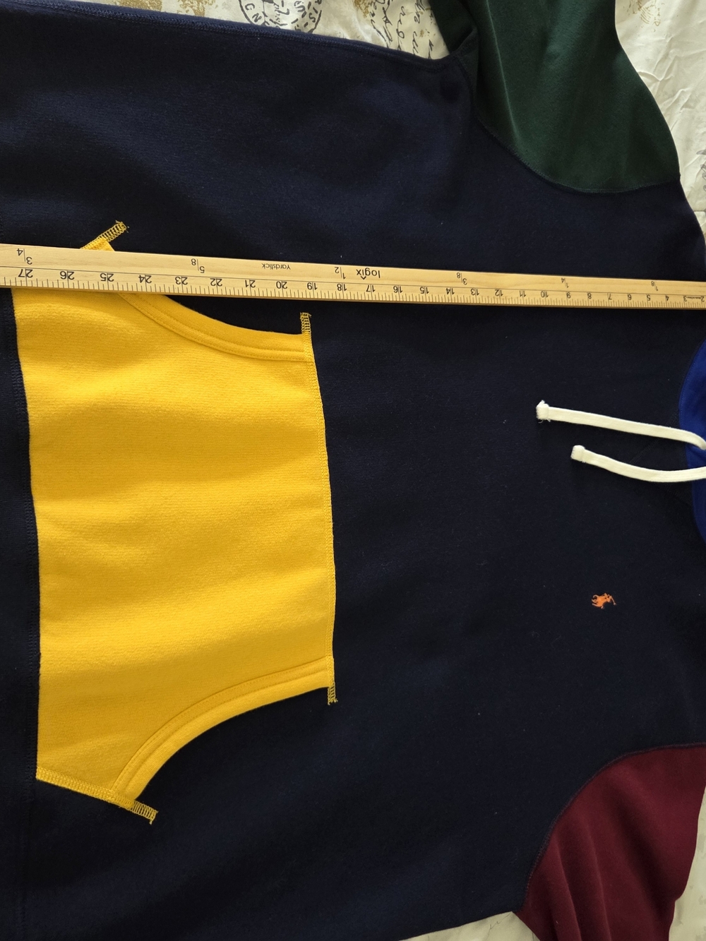 Polo by Ralph Lauren Navy Colorblock Hooded Pullover with Blue Hood - Picture 6 of 7
